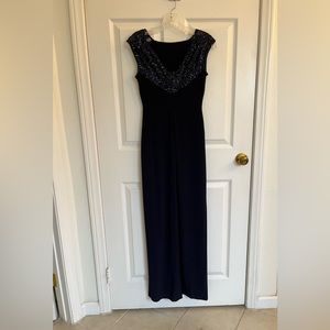Ralph Lauren Navy Blue Gown with Sequins